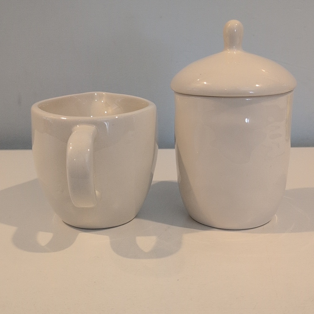 Rae Dunn "Scoop" And "Pour" Ceramic Sugar Bowl And Creamer Farmline Collection - Picture 6 of 16